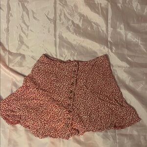 American Eagle Outfitters Red Floral Skirt